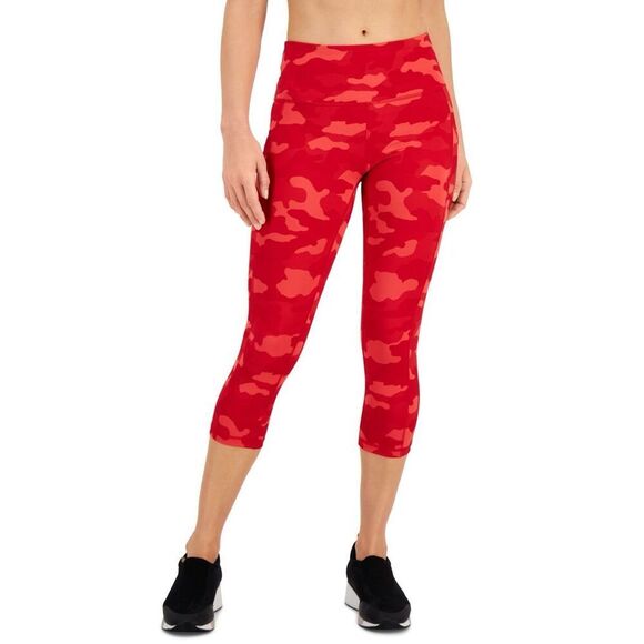 ID Ideology Women's Compression Camo Print Capri Leggings, Regular & Petite, Cre - Picture 1 of 3